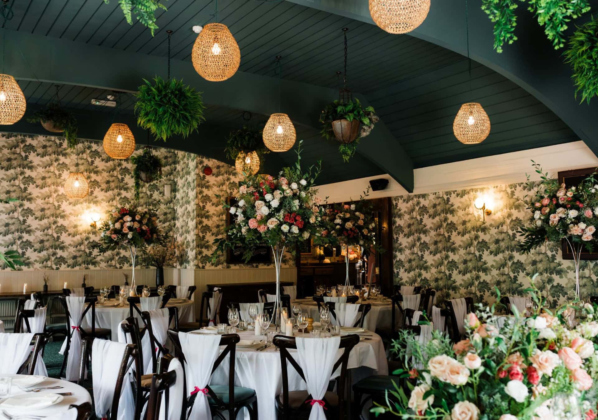 Wedding dinner set up